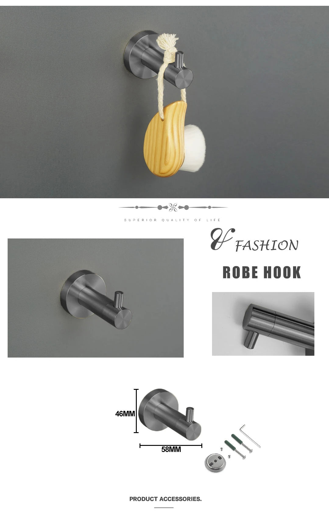 Gray Bathroom Hardware Cup Rack Towel Rack Toilet
