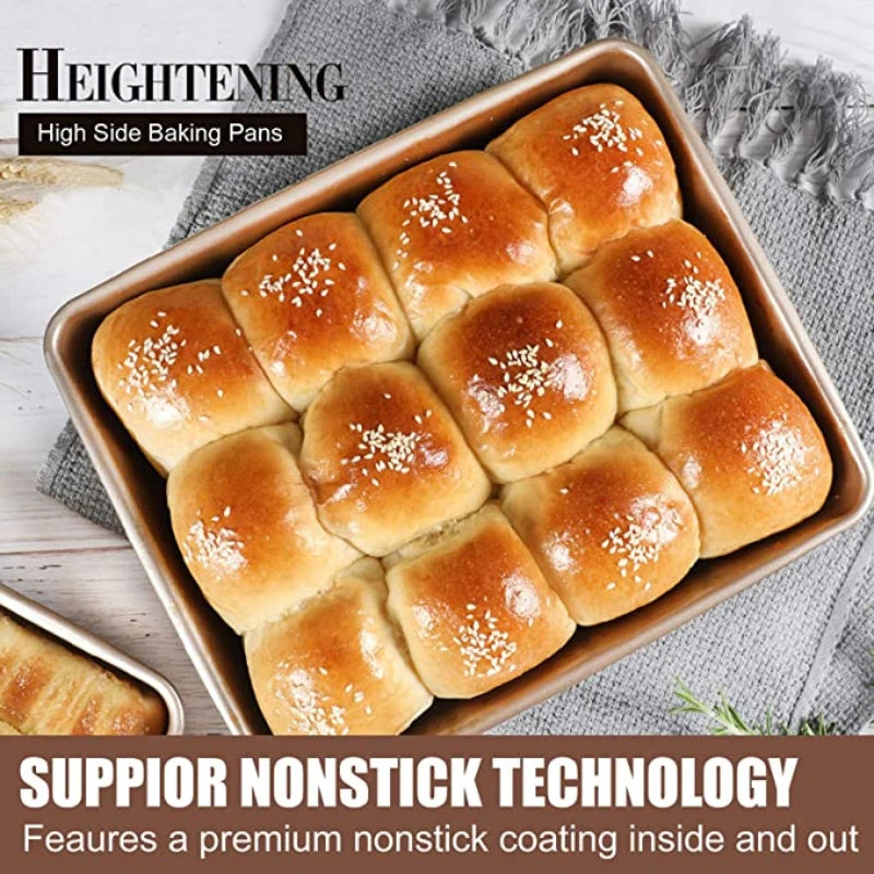 Thicken Carbon Steel Golden Baking Tray Nonstick Square