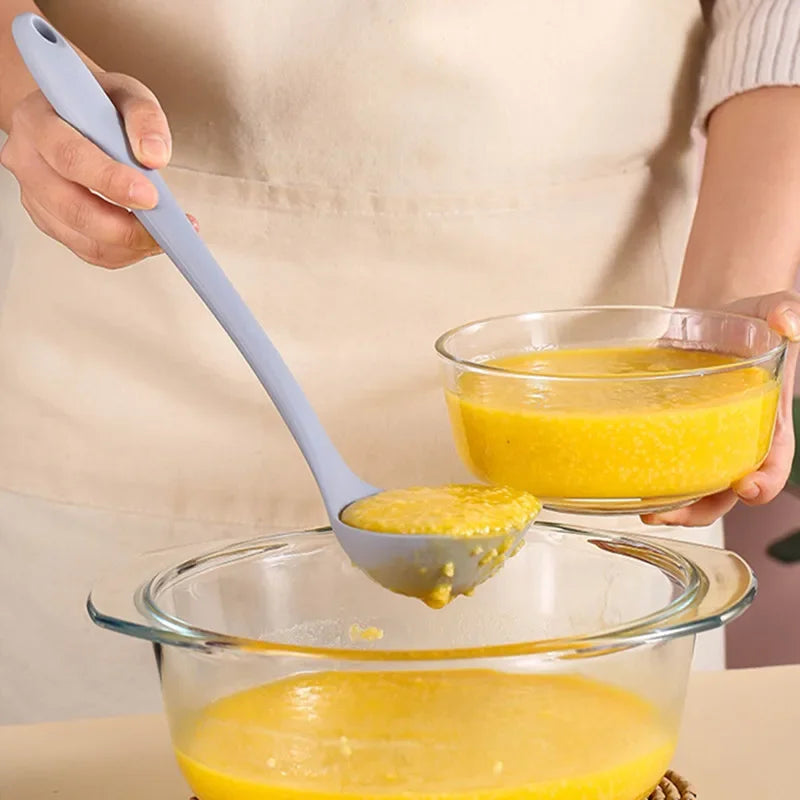 1pc Long Handle Silicone Soup Spoon Ramen Noodles