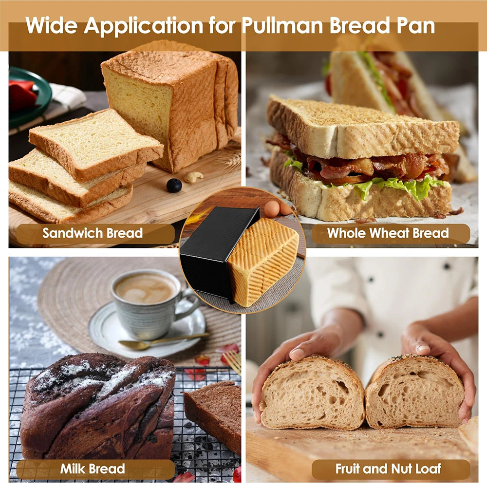 Long Pullman Loaf Pan Lid Non-Stick Carbon Steel