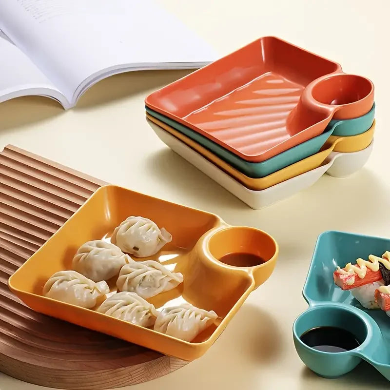 1pc Dumpling Plate Sauce Dish Square Serving Plate