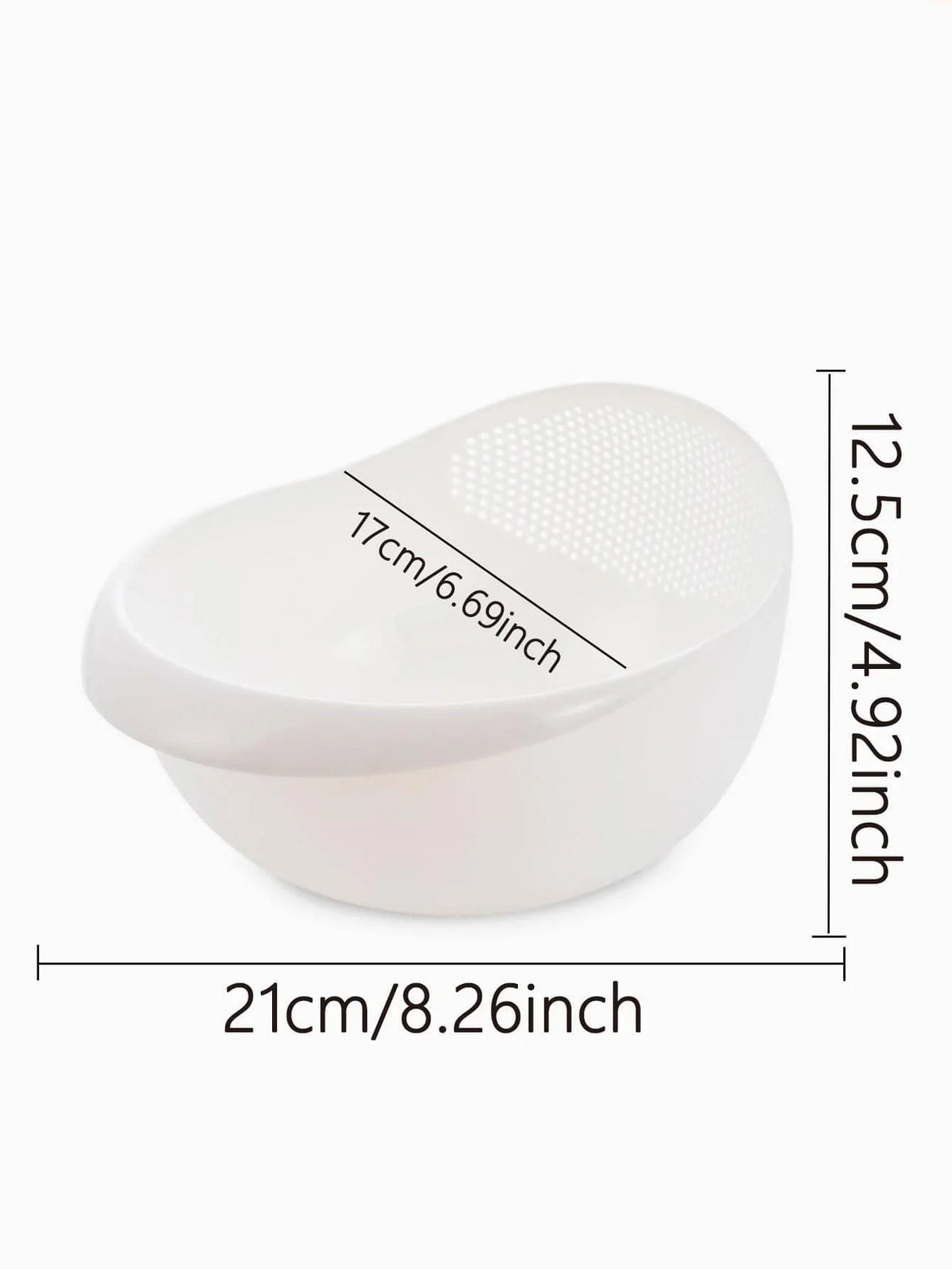 1pc-Silicone Colander Rice Bowl Drain Basket Fruit Bowl