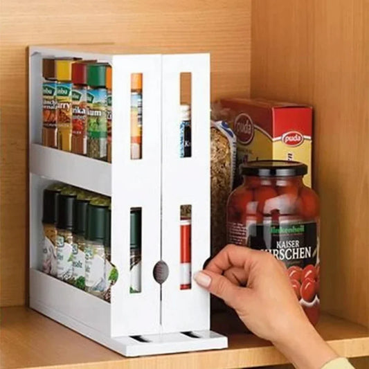 Spice Organizer Rack Multi-Function Tier Rotating Storage Shelf