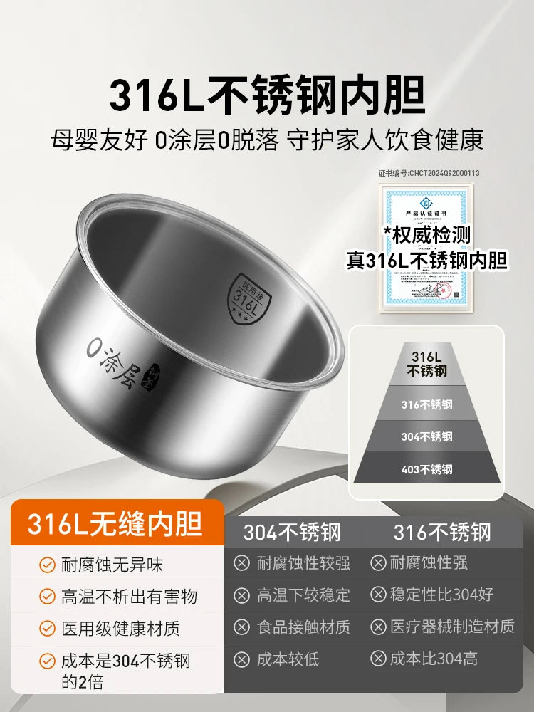 Joyoung Rice Cooker Coated Small Stainless Steel 4-6