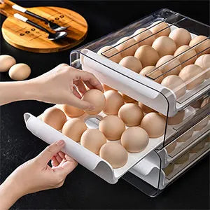 Auto Rolling Egg Holder Refrigerator 2-Layer 24 Egg