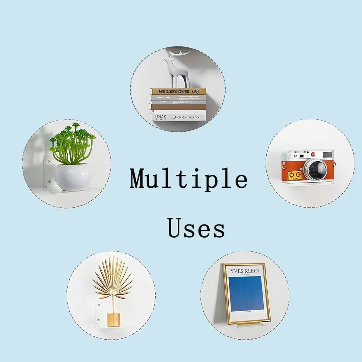 2pcs Invisible Floating Bookshelf Hidden Bookshelf Wall-Mounted