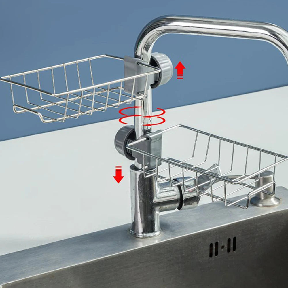 Sink Drain Rack Sponge Storage Flexible Faucet Holder