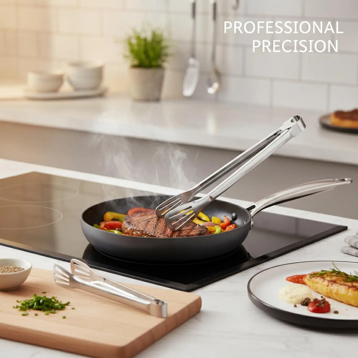 Stainless Steel Food Tongs Utensils Buffet Cooking Heat-Proof