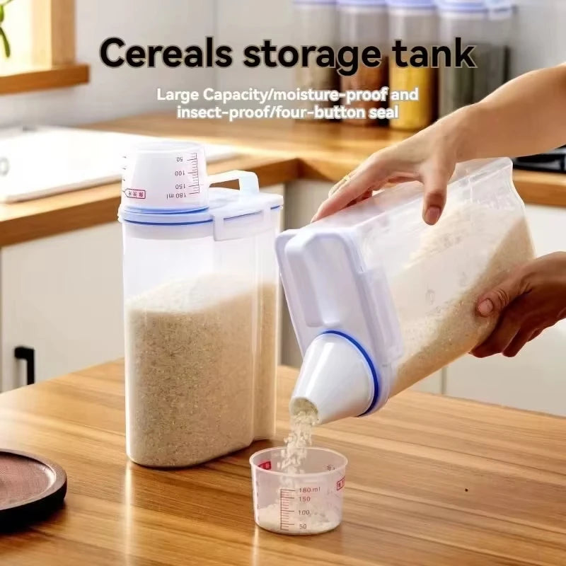 Sales 1pc Rice Grains Food Storage Canister Measuring