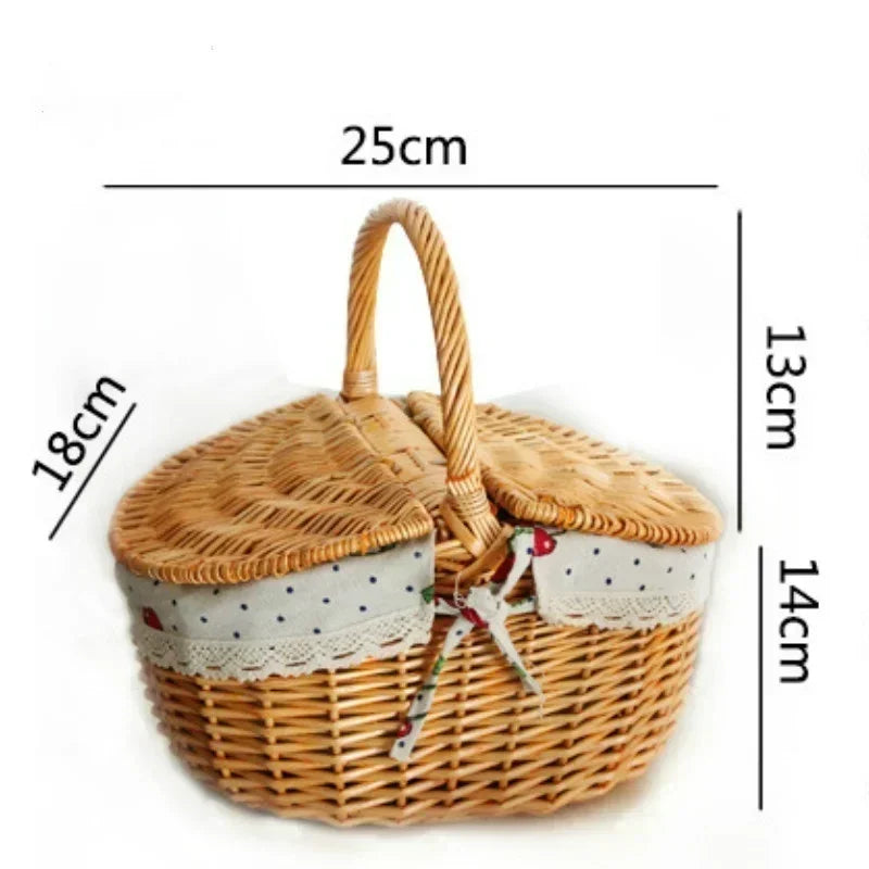 Camping Picnic Fruit Baskets Food Organizer Handmade Big