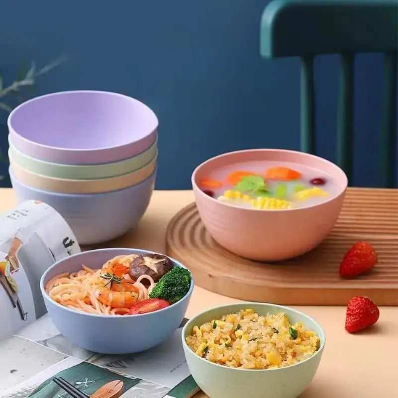 Children Bowl Sustainable Wheat Straw Tableware Kids Family