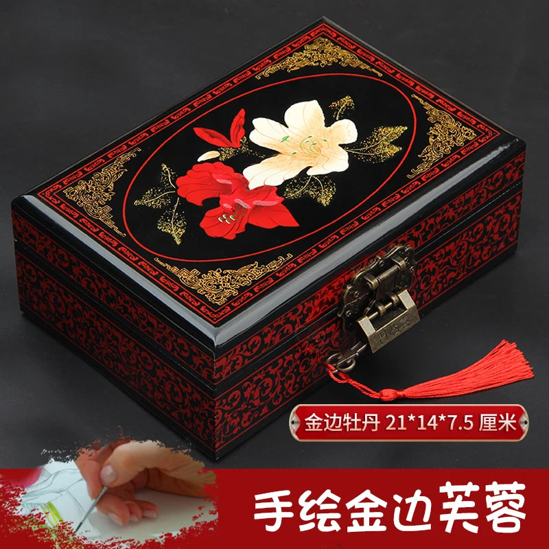 Chinese Style Wooden Lacquer Box Pu Er Tea