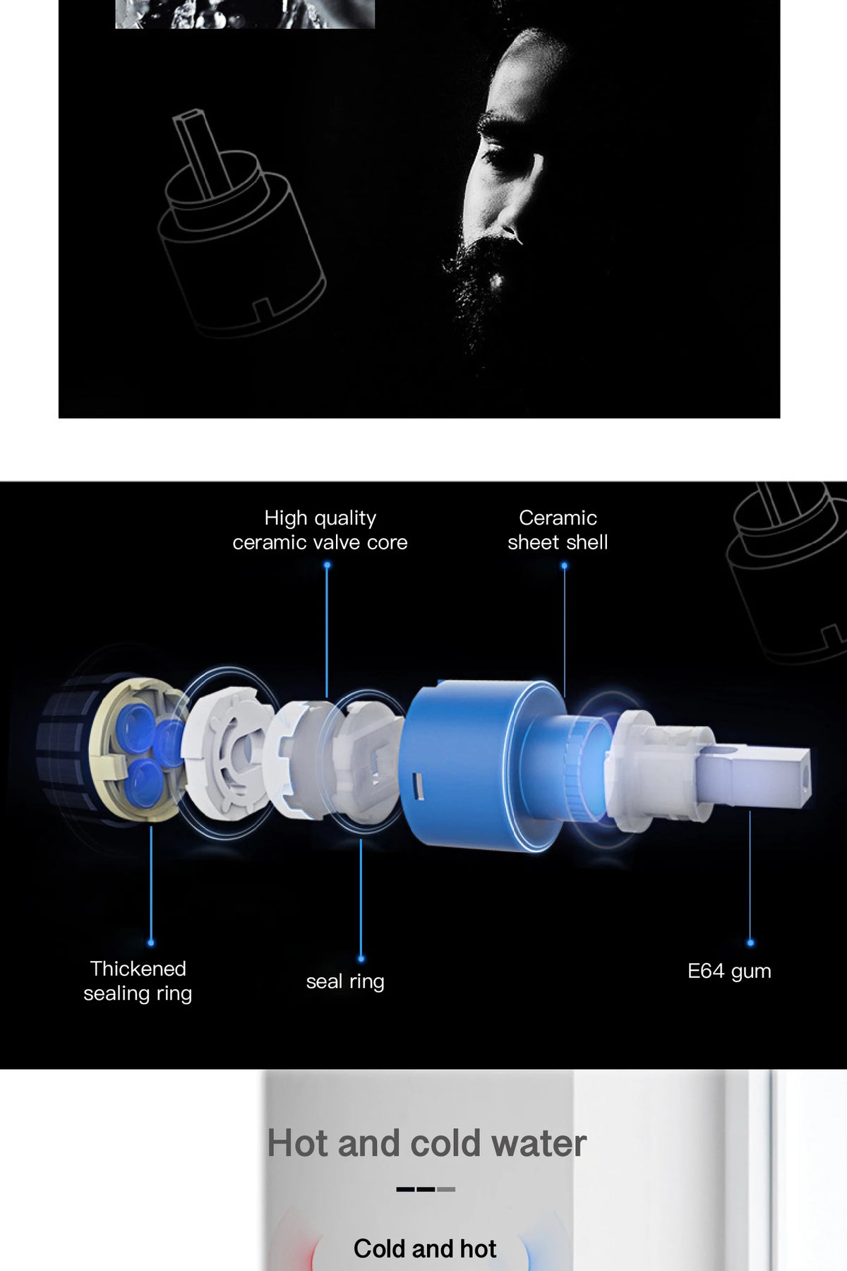 Luxury Brass Gun Gray Faucet Led Digital Sensing