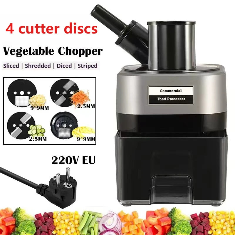 Commercial Double Spout Vegetable Cutter In Dicing Shredding