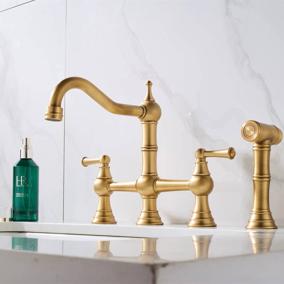 Basin Faucet Cold Faucet Brass Double-Handle Swivel Sink