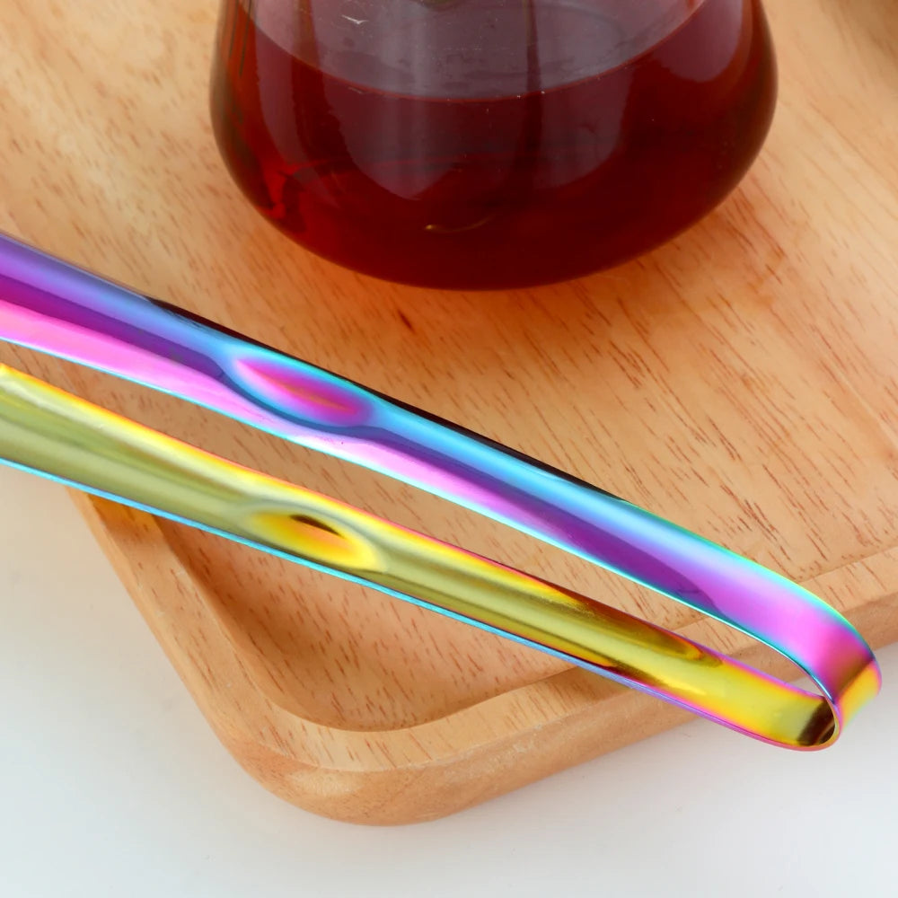 1/2pcs Ice Tongs Stainless Steel Gold Bbq Tong