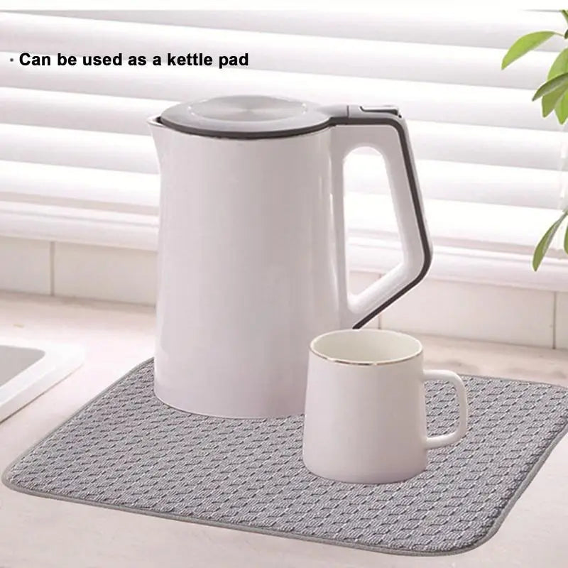 Dish Drying Pad Slip Resistant Dishwashing Mat Waterproof