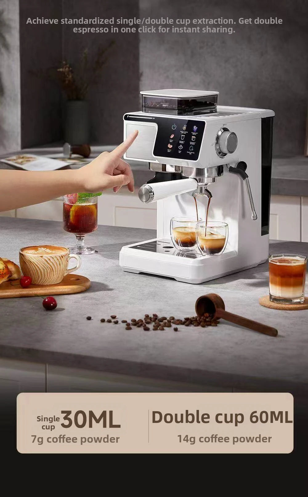 2-In-1 Cold & Coffee Maker Built-In Grinder &