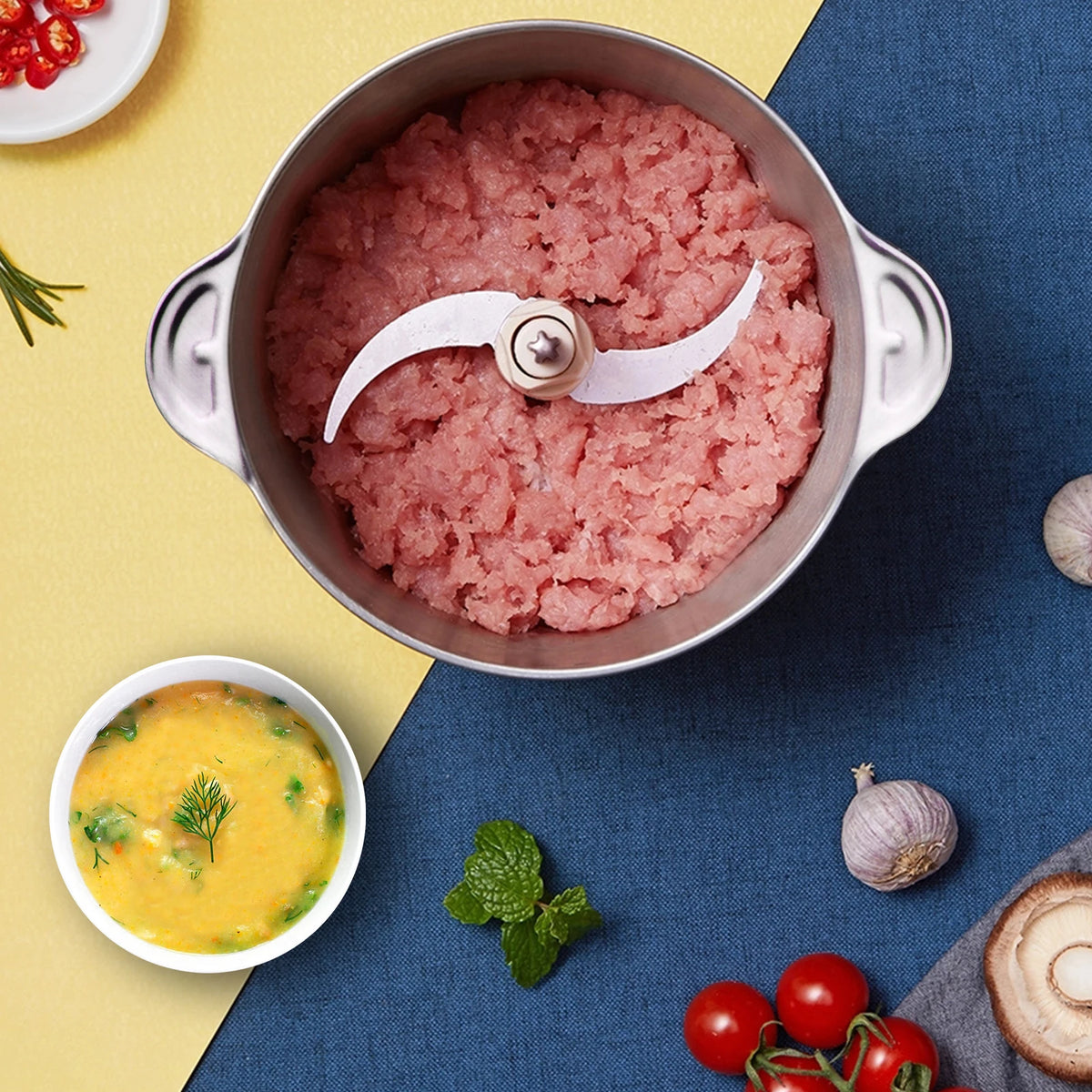 Food Chopper Food Processor Mini Electric 2l 148w