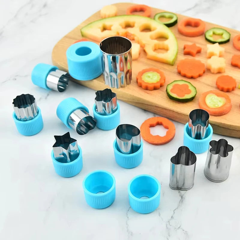 Star Heart Shape Vegetables Cutter Plastic Handle 3pcs