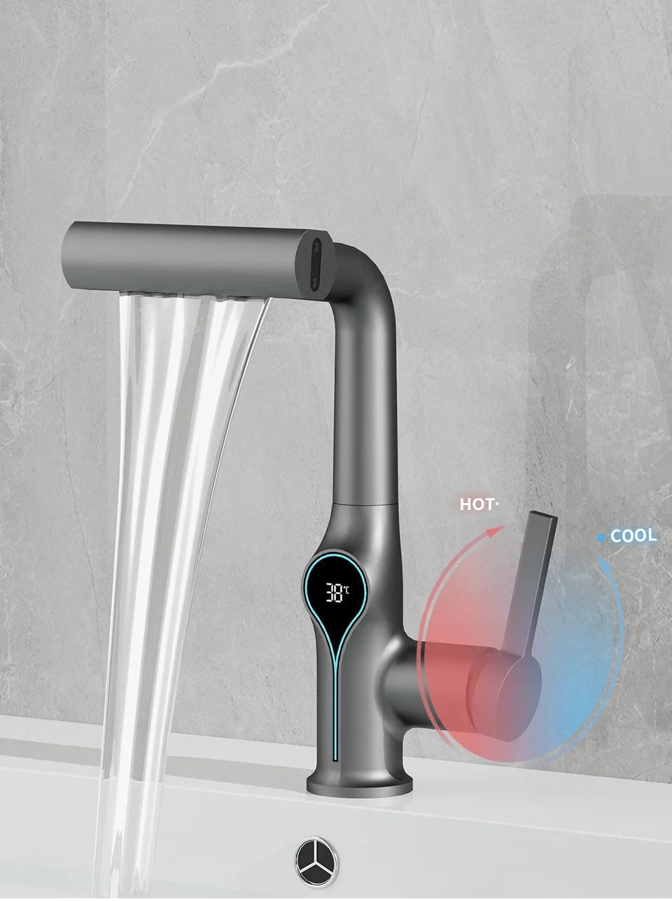 Multi Functional Waterfall Basin Faucet Mode Mixer Tap
