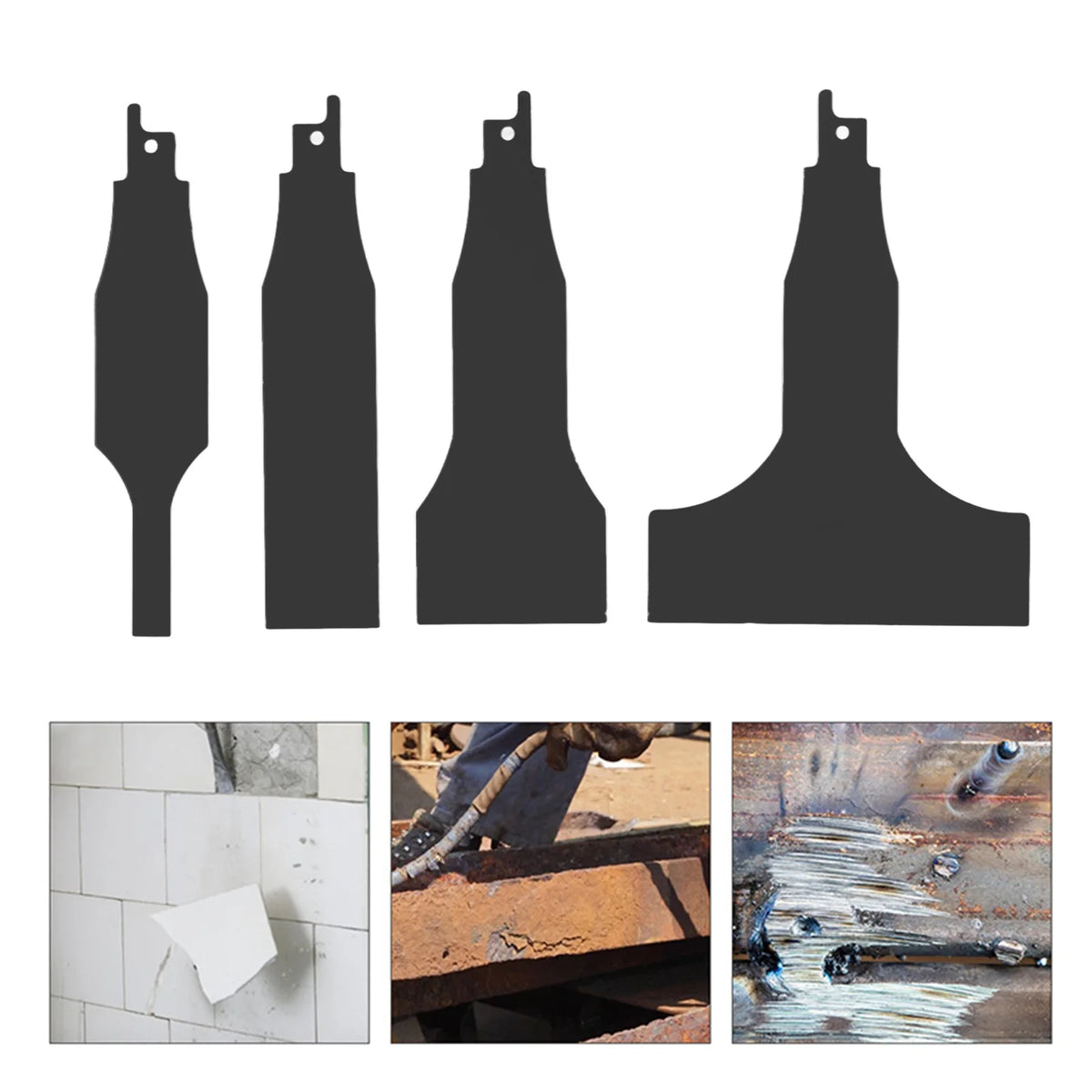 4-Piece Heavy-Duty Scraper Blade Reciprocating Saws Steel Tile