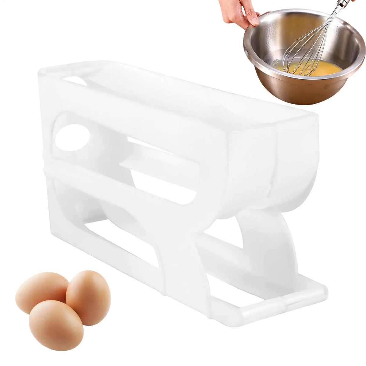 Egg Holder Tiers Automatic Rolling Egg Dispenser Rack