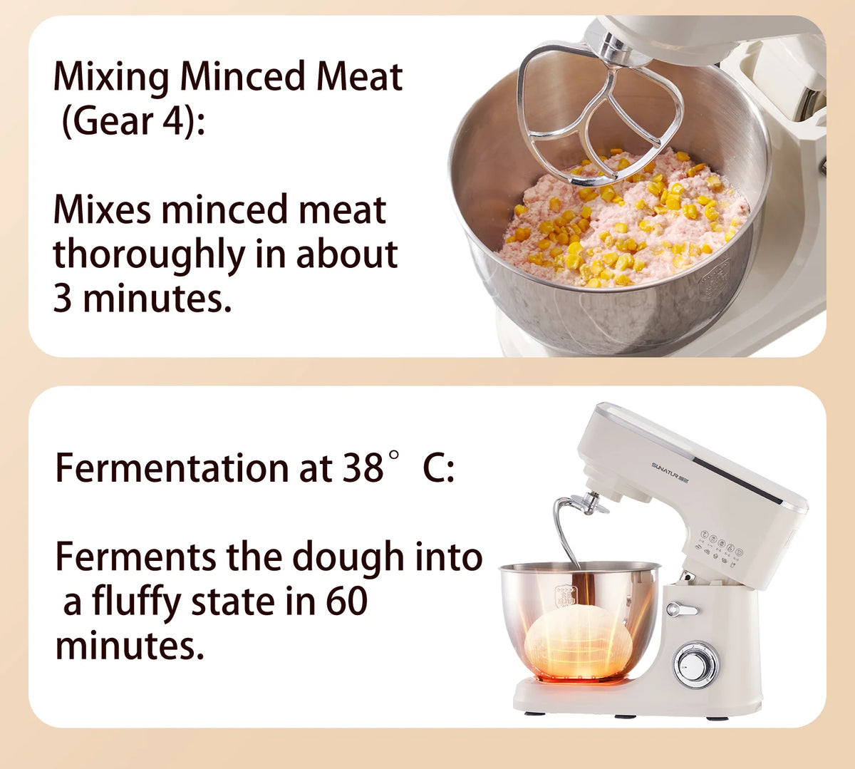 Sunatur 8l Stand Mixer 2000w Stainless Steel Bowl