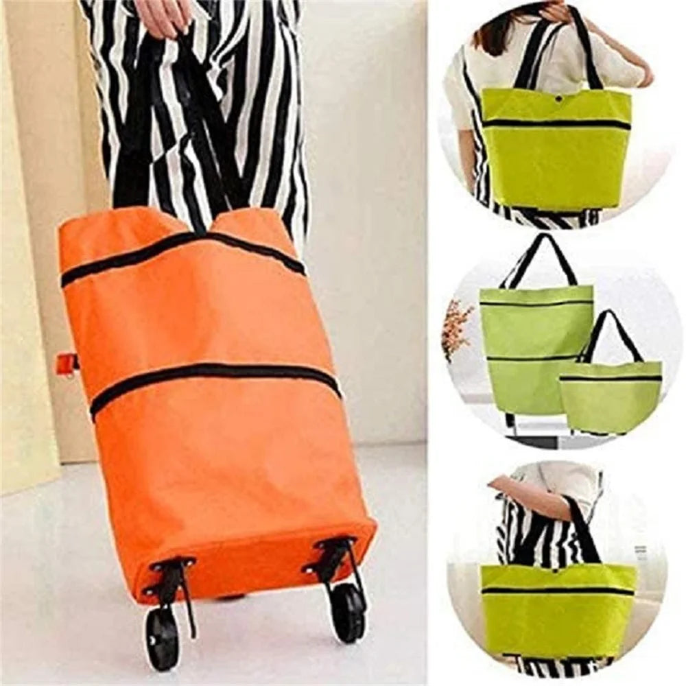 Foldable Shopping Trolley Bag Reusable Grocery Bags Food