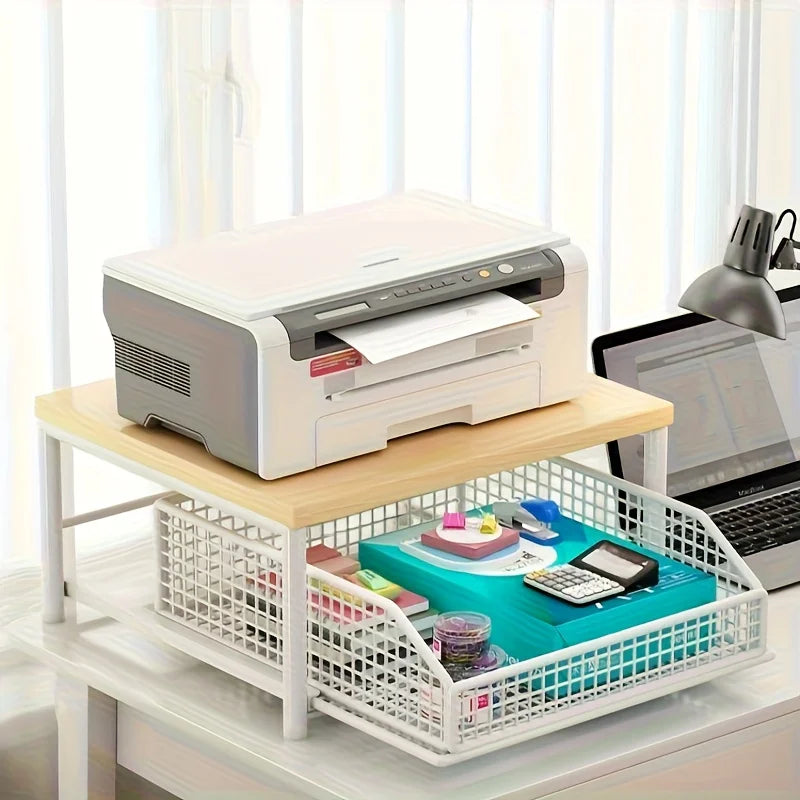 Space-Saving Countertop Organizer Drawer & Wire Basket -