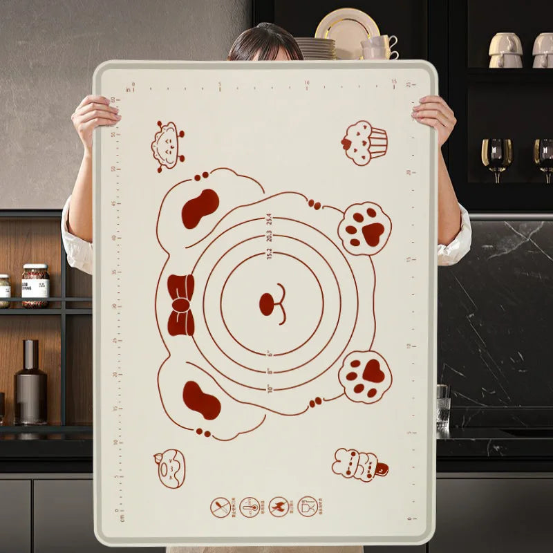 Food Grade Silicone Kneading Mat Cute Bear Anti