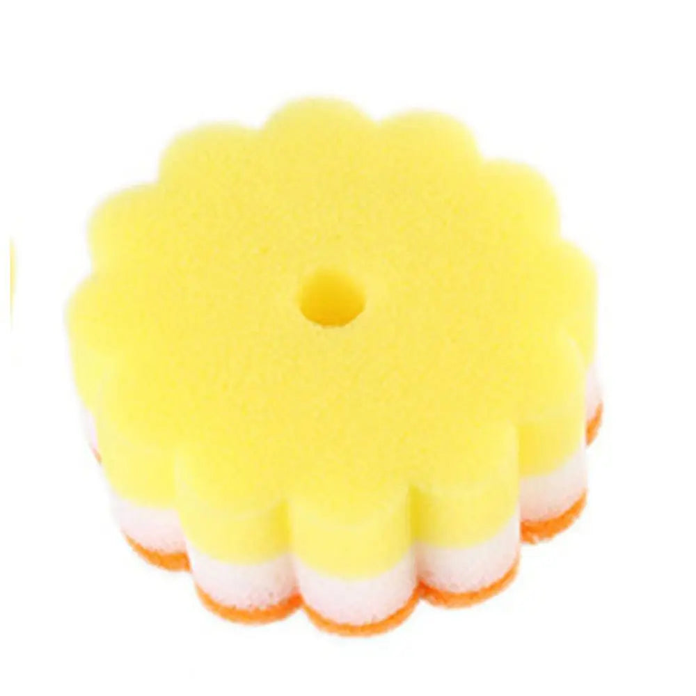 Flower Shaped Sponge Dishes Washing Brush Bathroom Cleaning