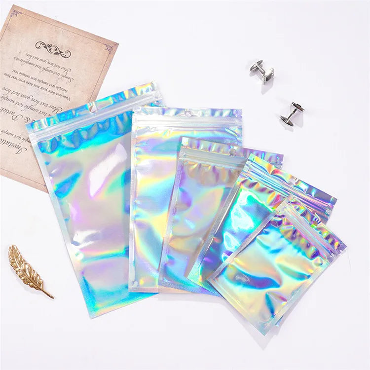 200pcs Resealable Translucent Holographic Storage Bag Hologram