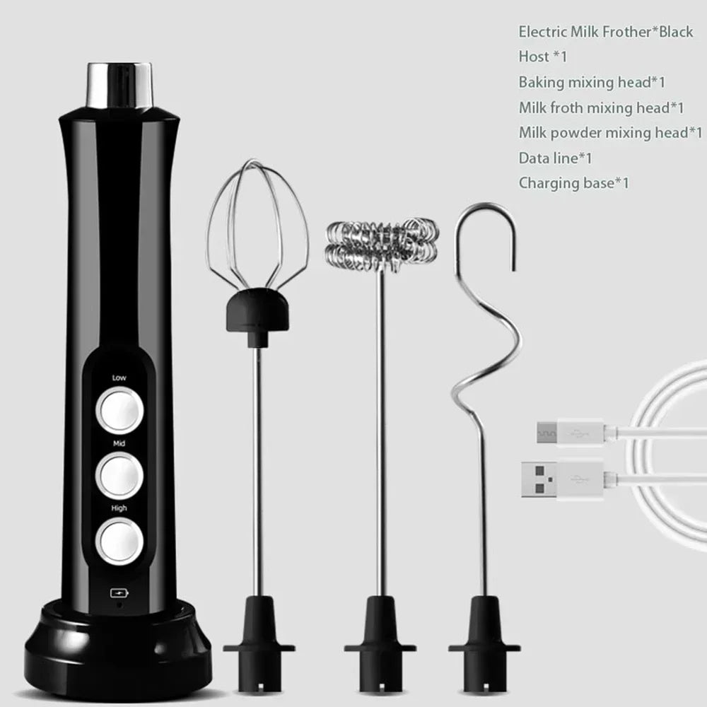 Usb Rechargeable Electric Milk Frother Mini Handheld Foam