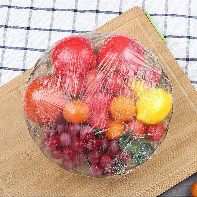 50 Pieces Disposable Food Cover Plastic Wrap Food