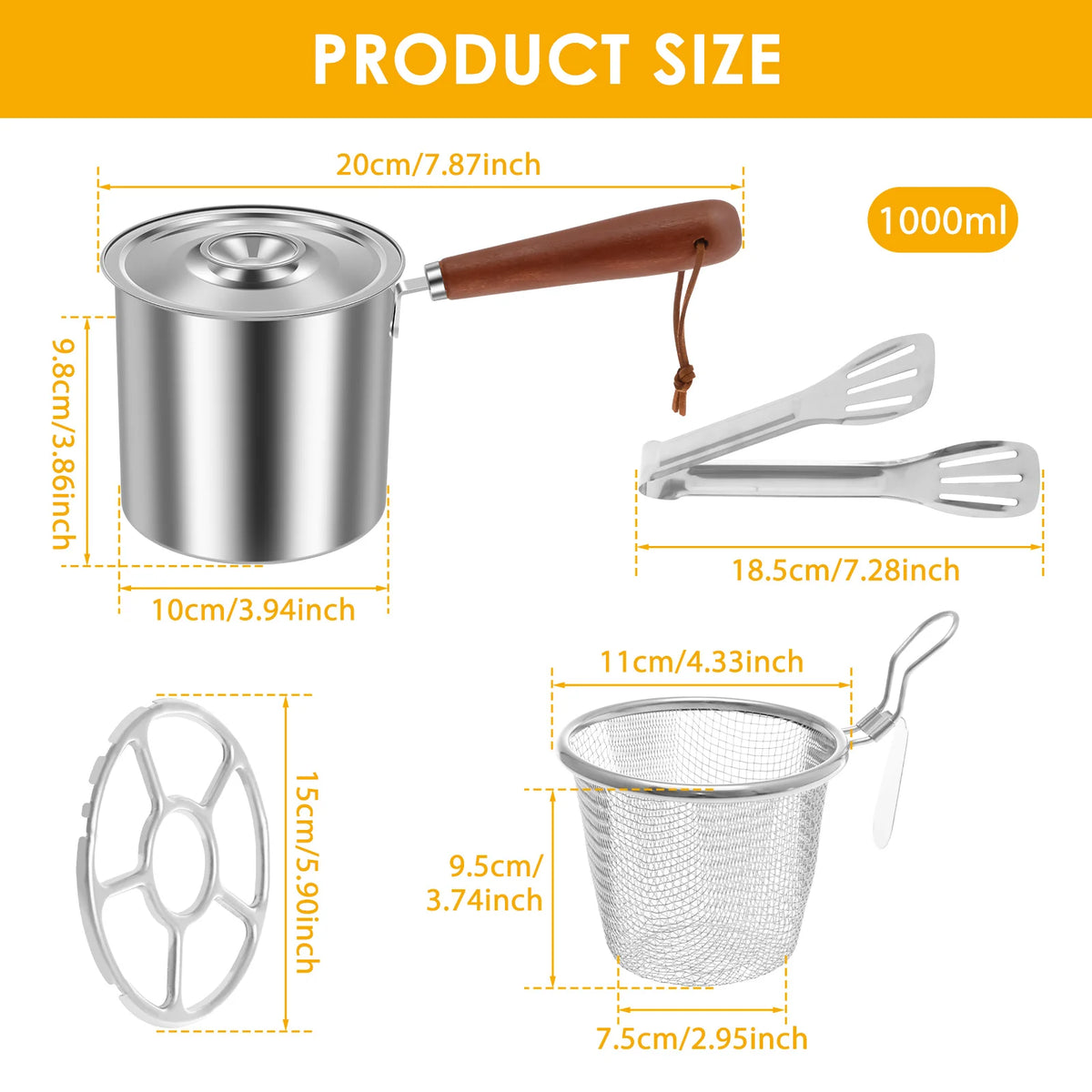 Deep Frying Pot Stainless Steel Fryer Pan Fry