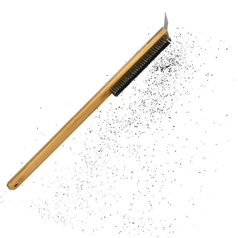 Long Handle Pizza Oven Brush Scraper Grill Cleaning