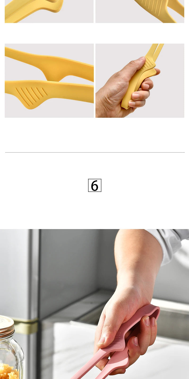 1/4pcs Food Tongs Bbq Tweezer Clip Silicone Picnic