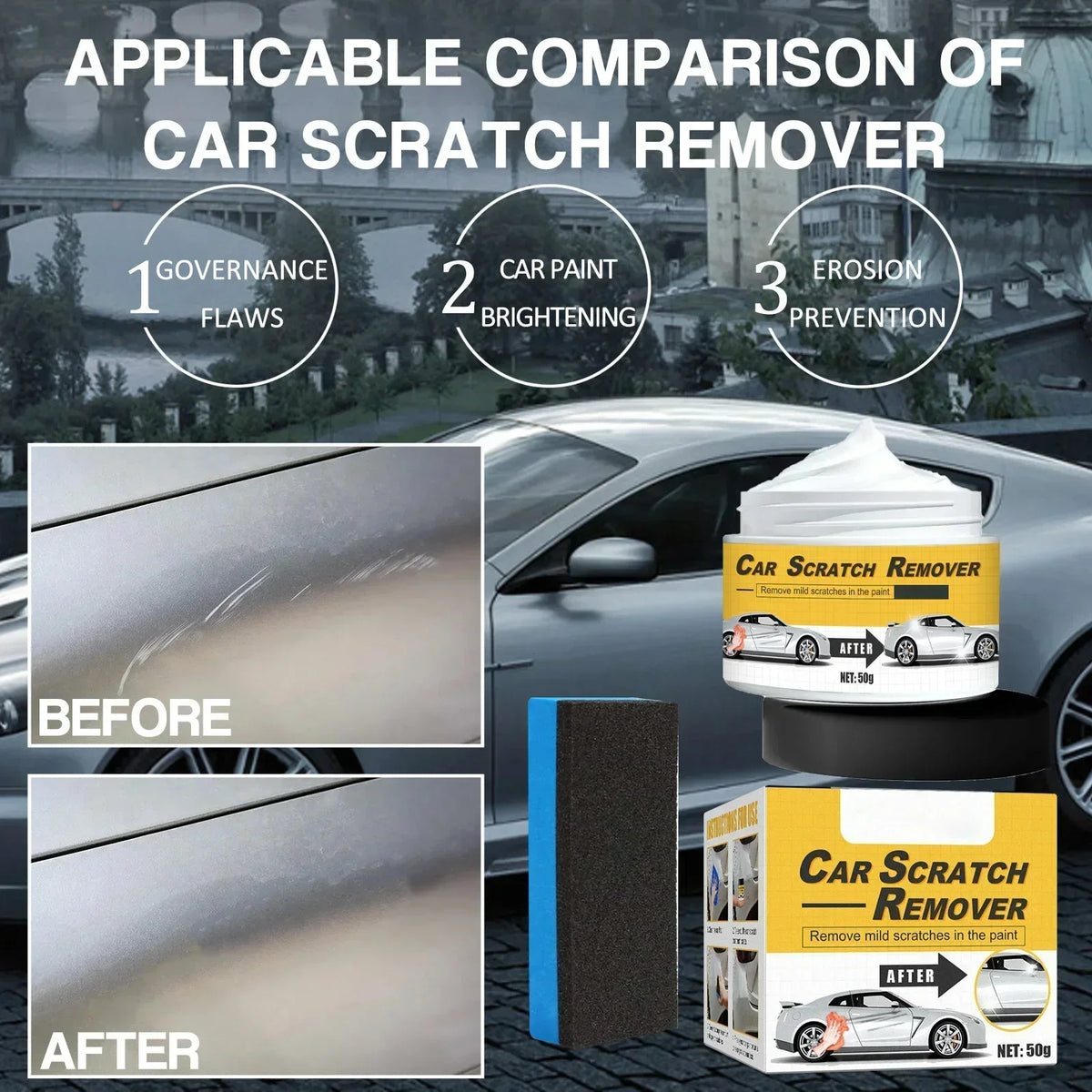 Car Scratch Remover Car Polishing Paste Sponge Car