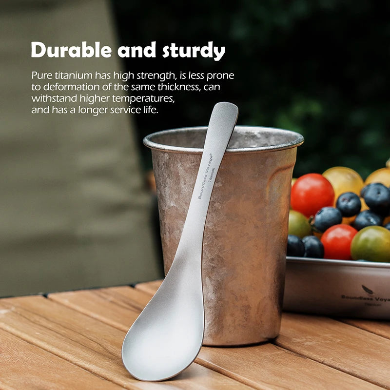 Boundless Voyage Titanium Spoon Carry Bag Outdoor Flatware