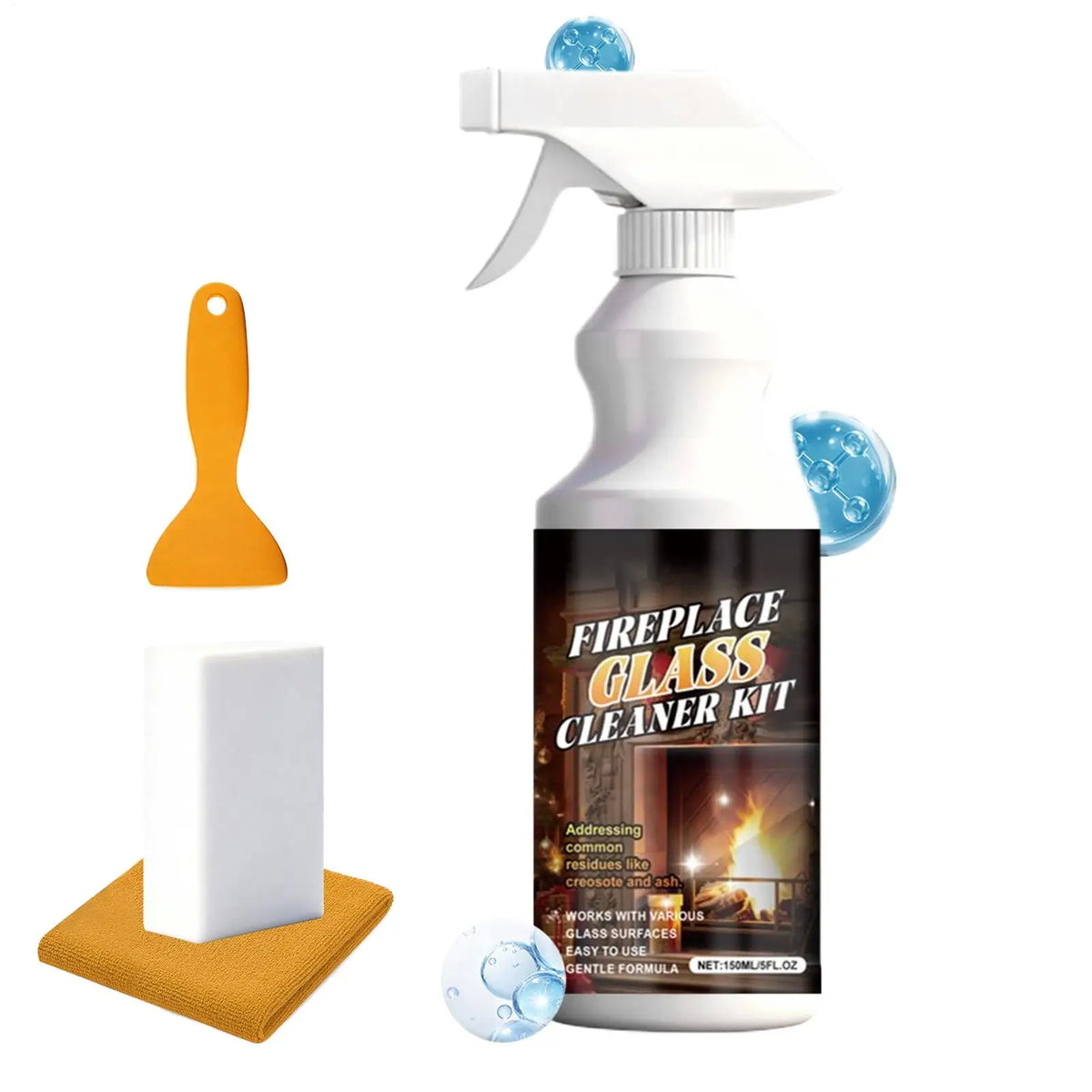 150ml Fireplace Glass Cleaner Heavy-Duty Cleaning Agent Remove