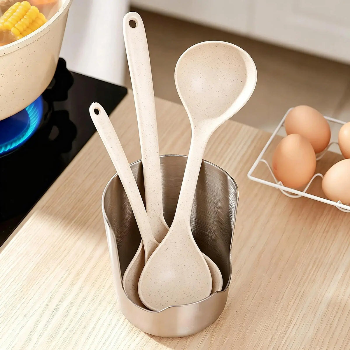 Spoon Rest Stainless Steel Upright Storage Organizer Spoon