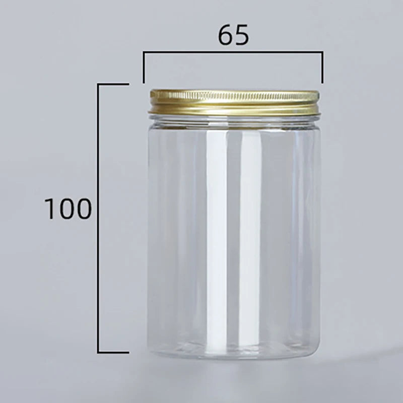Transparent Sealing Jar Aluminium Screw Lids Organizer Storage