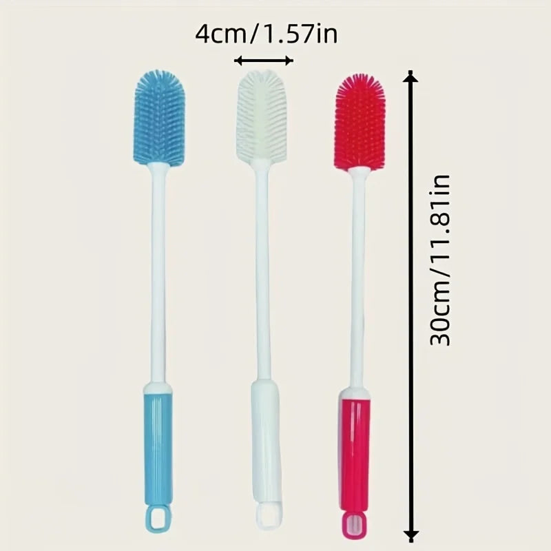 1pc Long Handle Cleaning Brush, Non-Slip Grip for Narrow Bottles, Durable Plastic Brush for Hard-to-Reach Areas, Bottle Cleaner