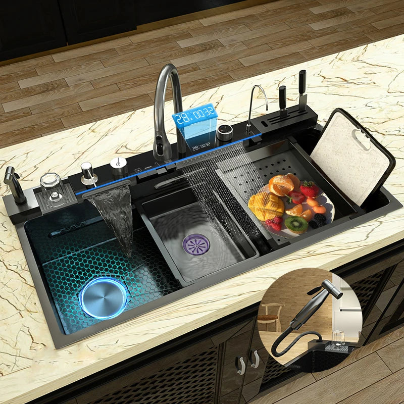 Modern Stainless Steel Sink Sinks Digital Display Large