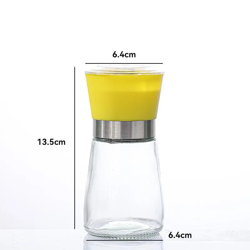 Salt Pepper Grinder Stainless Steel Glass Spice Bottle