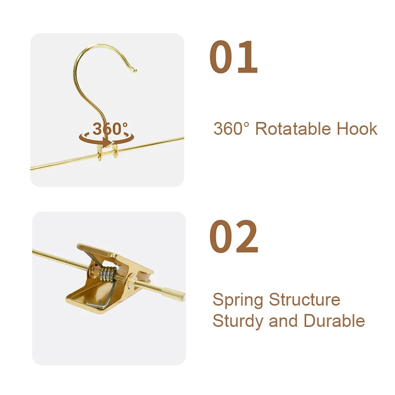 10-20pcs Metal Clothes Drying Rack Premium Shiny Gold
