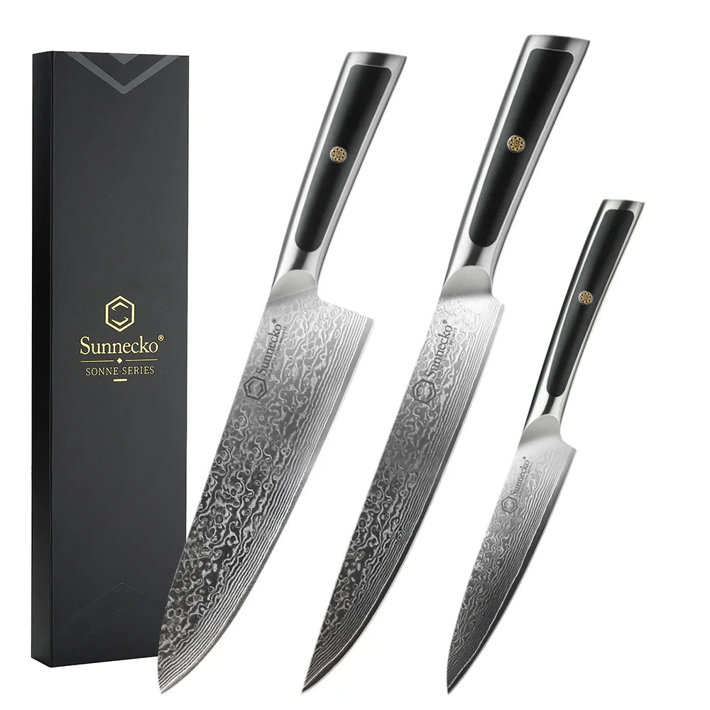 Sunnecko Damascus Steel Knives High Carbon Vg10 Core
