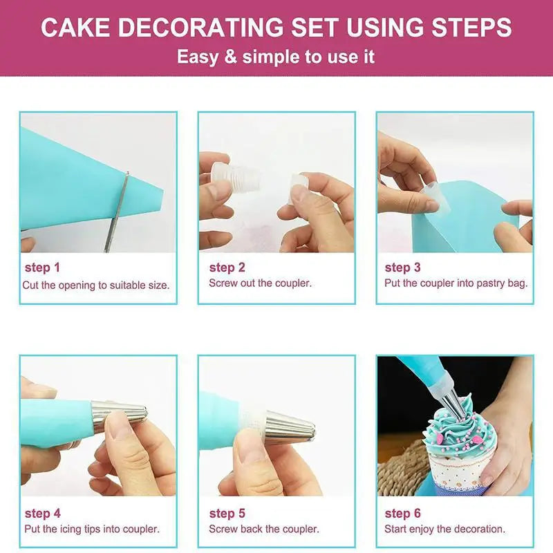 86pc Baking Pastry Bags Numbered Nozzle Piping Tip