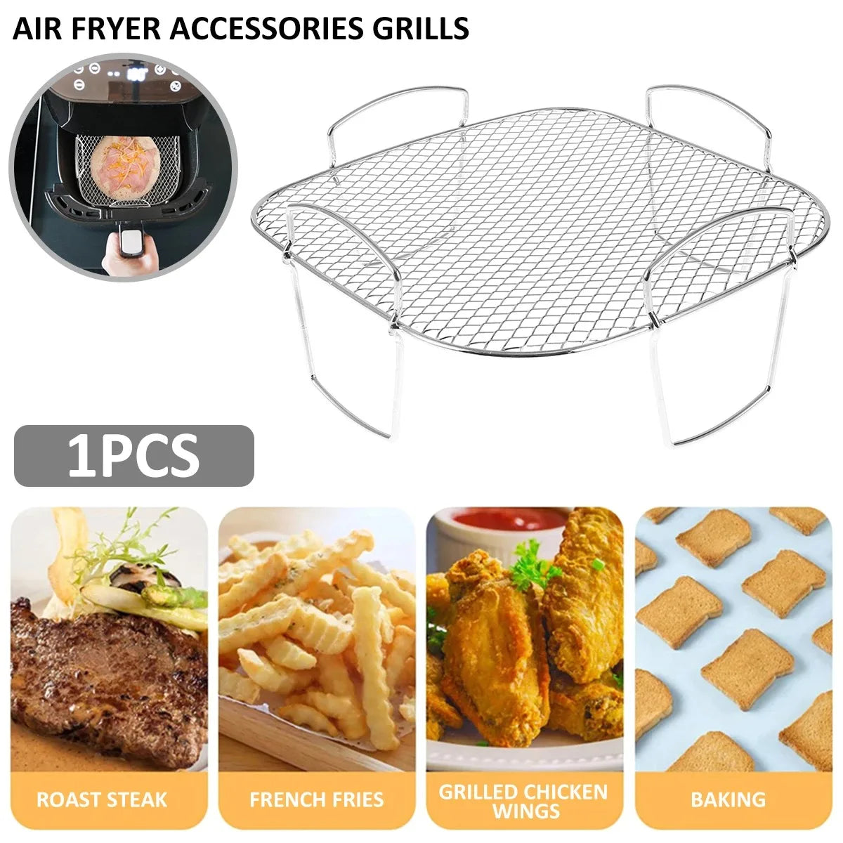 Multi-Functional Baking Rack Air Fryer Dehydrator Bbq Steaming